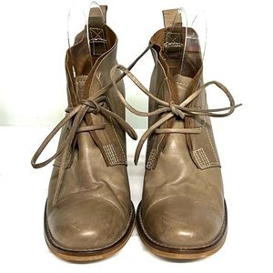 Bianco leather heeled booties